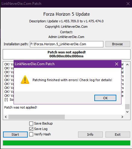 Lỗi invalid hash 1 số file , patch không dc khi update từ 1.455 lên 1.475