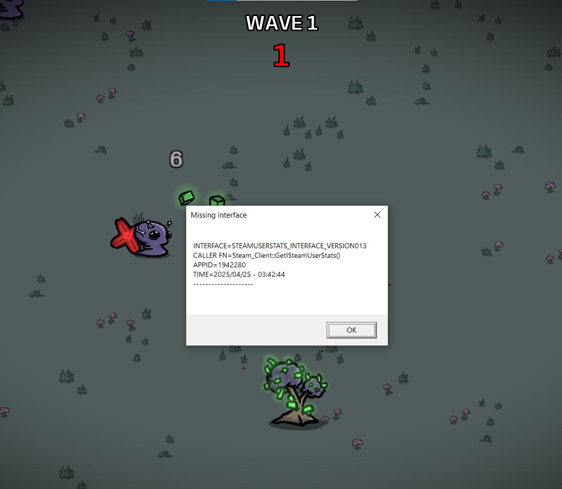 Lỗi Missing interface Brotato phiên bản 1.1.10.5 (máy không cài steam).