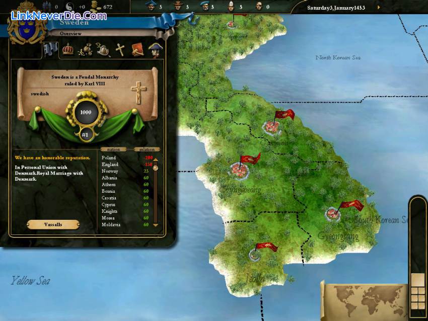 Hình ảnh trong game Europa Universalis 3 (screenshot) Hình ảnh trong game Europa Universalis 3 (screenshot)