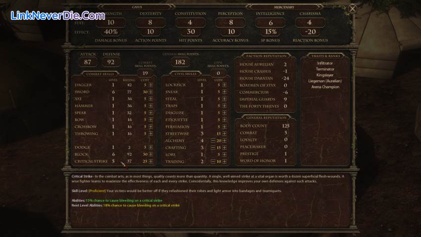 Hình ảnh trong game The Age of Decadence (screenshot) Hình ảnh trong game The Age of Decadence (screenshot)