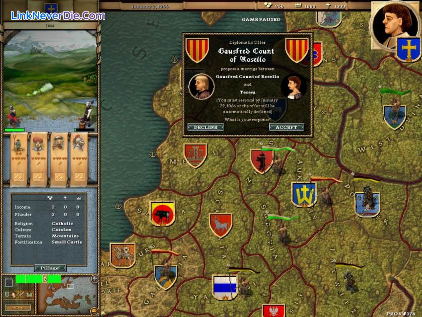 Hình ảnh trong game Crusader Kings (screenshot) Hình ảnh trong game Crusader Kings (screenshot)