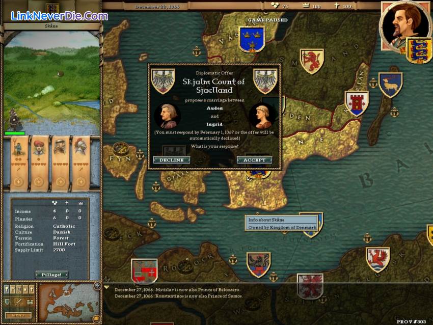 Hình ảnh trong game Crusader Kings (screenshot) Hình ảnh trong game Crusader Kings (screenshot)