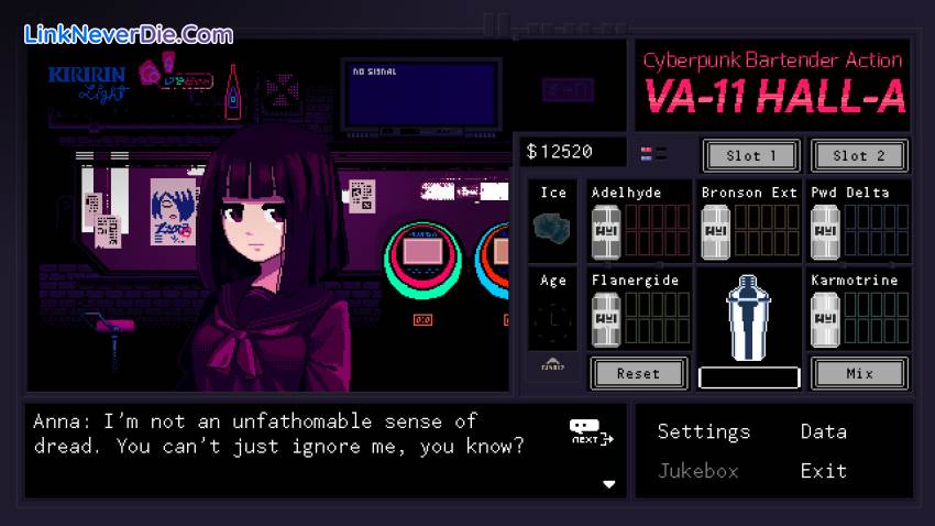 Hình ảnh trong game VA-11 Hall-A: Cyberpunk Bartender Action (screenshot) Hình ảnh trong game VA-11 Hall-A: Cyberpunk Bartender Action (screenshot)