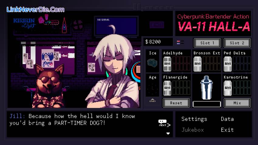 Hình ảnh trong game VA-11 Hall-A: Cyberpunk Bartender Action (screenshot) Hình ảnh trong game VA-11 Hall-A: Cyberpunk Bartender Action (screenshot)