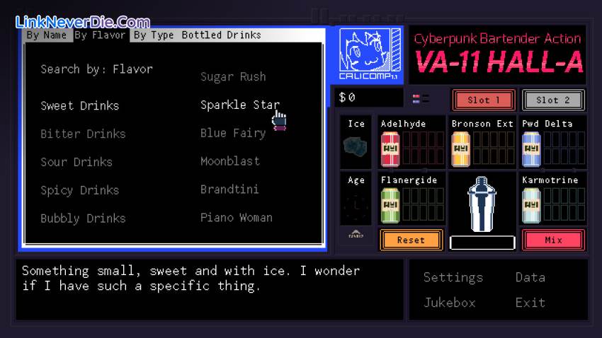 Hình ảnh trong game VA-11 Hall-A: Cyberpunk Bartender Action (screenshot) Hình ảnh trong game VA-11 Hall-A: Cyberpunk Bartender Action (screenshot)