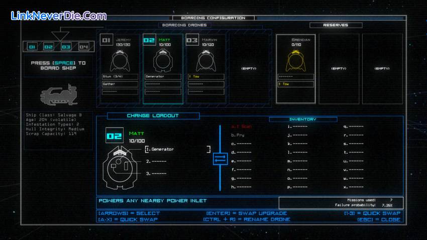 Hình ảnh trong game Duskers (screenshot) Hình ảnh trong game Duskers (screenshot)