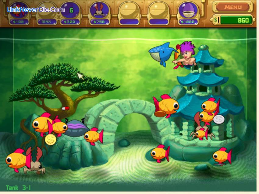Hình ảnh trong game Insaniquarium (screenshot) Hình ảnh trong game Insaniquarium (screenshot)