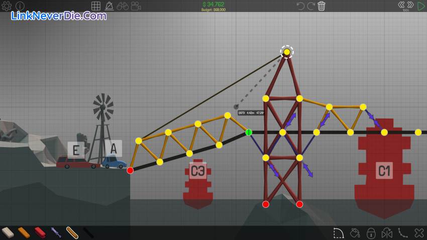 Hình ảnh trong game Poly Bridge (screenshot) Hình ảnh trong game Poly Bridge (screenshot)
