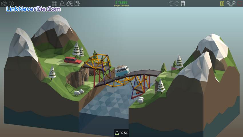 Hình ảnh trong game Poly Bridge (screenshot) Hình ảnh trong game Poly Bridge (screenshot)