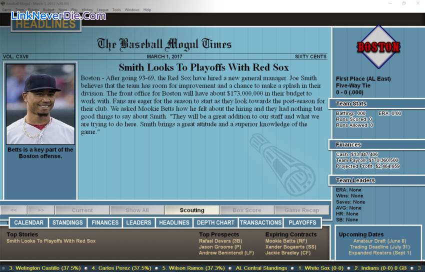 Hình ảnh trong game Baseball Mogul (screenshot) Hình ảnh trong game Baseball Mogul (screenshot)
