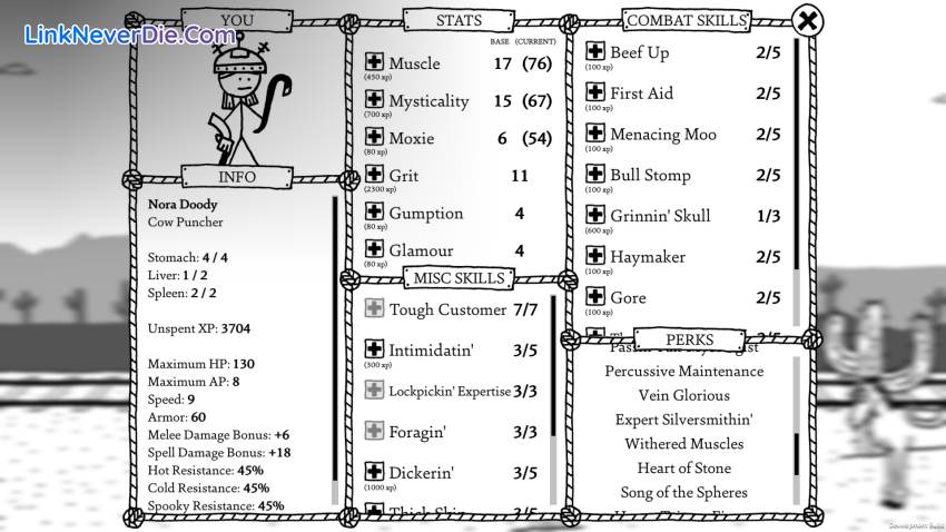 Hình ảnh trong game West of Loathing (screenshot) Hình ảnh trong game West of Loathing (screenshot)