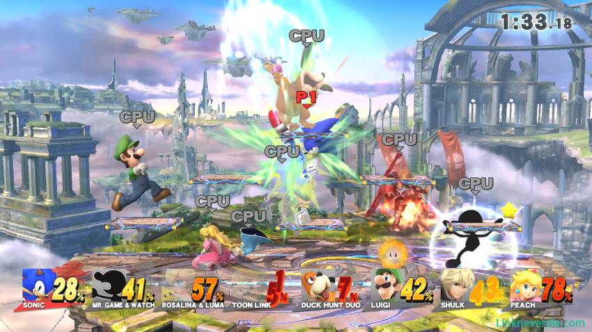 Hình ảnh trong game Super Smash Bros. (screenshot) Hình ảnh trong game Super Smash Bros. (screenshot)