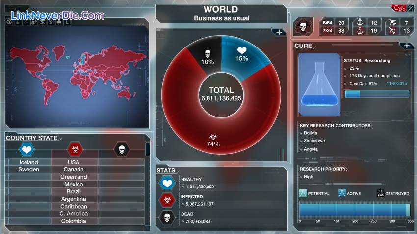 Hình ảnh trong game Plague Inc: Evolved (screenshot) Hình ảnh trong game Plague Inc: Evolved (screenshot)