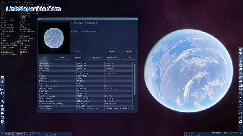 Hình ảnh trong game SpaceEngine (screenshot) Hình ảnh trong game SpaceEngine (screenshot)
