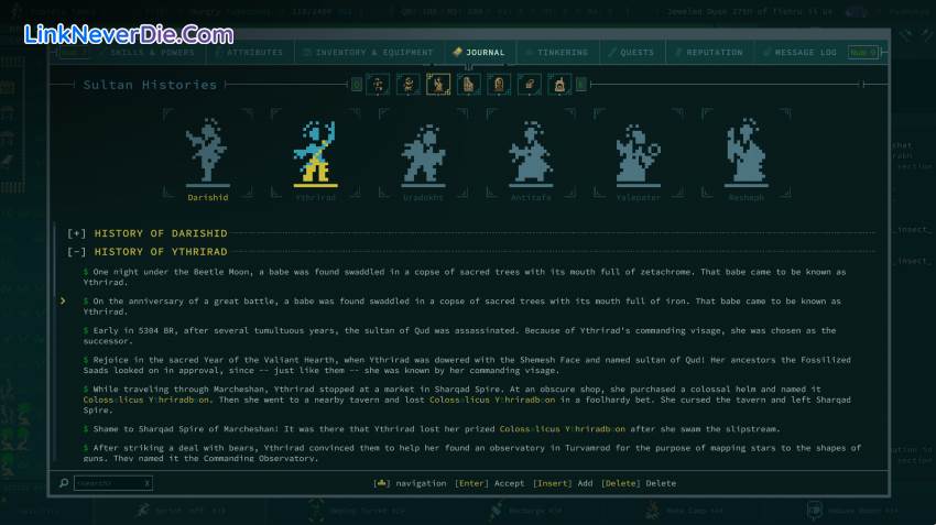 Hình ảnh trong game Caves of Qud (screenshot) Hình ảnh trong game Caves of Qud (screenshot)